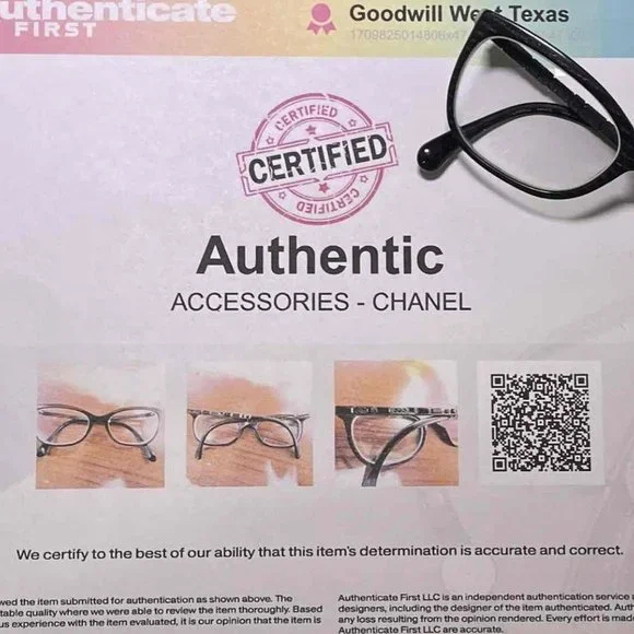 Authentic Chanel Women's Jeweled Eyeglasses with Woodgrain Black frame - Picture 3 of 7